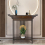2 Tiers Classic Bamboo Console Table with Drawer Hallway Living Room 2