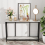 120cm Long 2 Tier Console Entry Table with Metal Black Frame SofaTable 3
