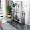 120cm Long 2 Tier Console Entry Table with Metal Black Frame SofaTable 5