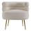 Living And Home Curved Upholstered Single Sofa Accent Chair, Beige 3