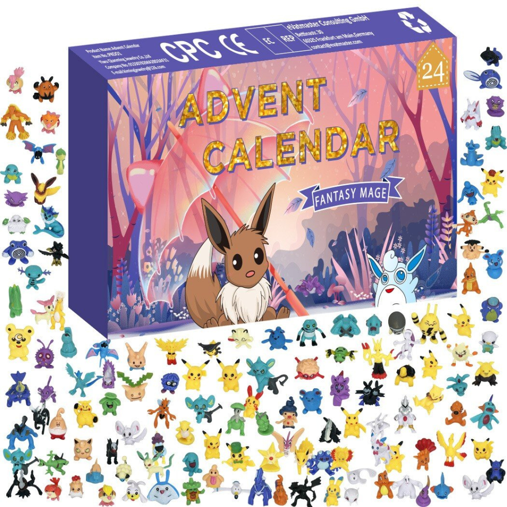 (Pokemon) Kids Christmas Minecraft Harry Potter Figures 24 Days Countdown Advent Calendar Toys Surprise Xmas Gifts