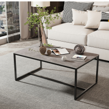 (Light Grey) Rectangular Sofa Side Coffee Table Sintered Stone