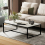 (White) Rectangular Sofa Side Coffee Table Sintered Stone 2