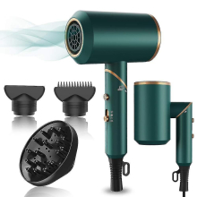 Hair Dryer,1800w Professional Ionic Hair Dryer With Diffuser And Nozzles, Powerful Blow Dryer For Fast Drying,compact