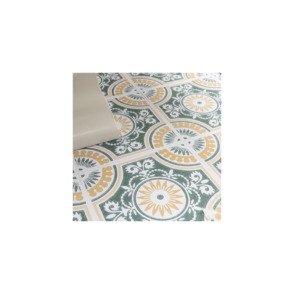 EZRA YELLOW peel and stick vinyl floor tiles