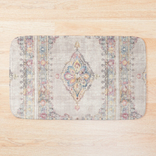 Bath Mat Antique Persian rug 20 x 31 inch Non-slip Bathroom