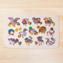 Bath Mat Duck and Duckling 20 x 31 inch Non-slip Bathroom