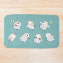Bath Mat Baby barn owls 20 x 31 inch Non-slip Bathroom