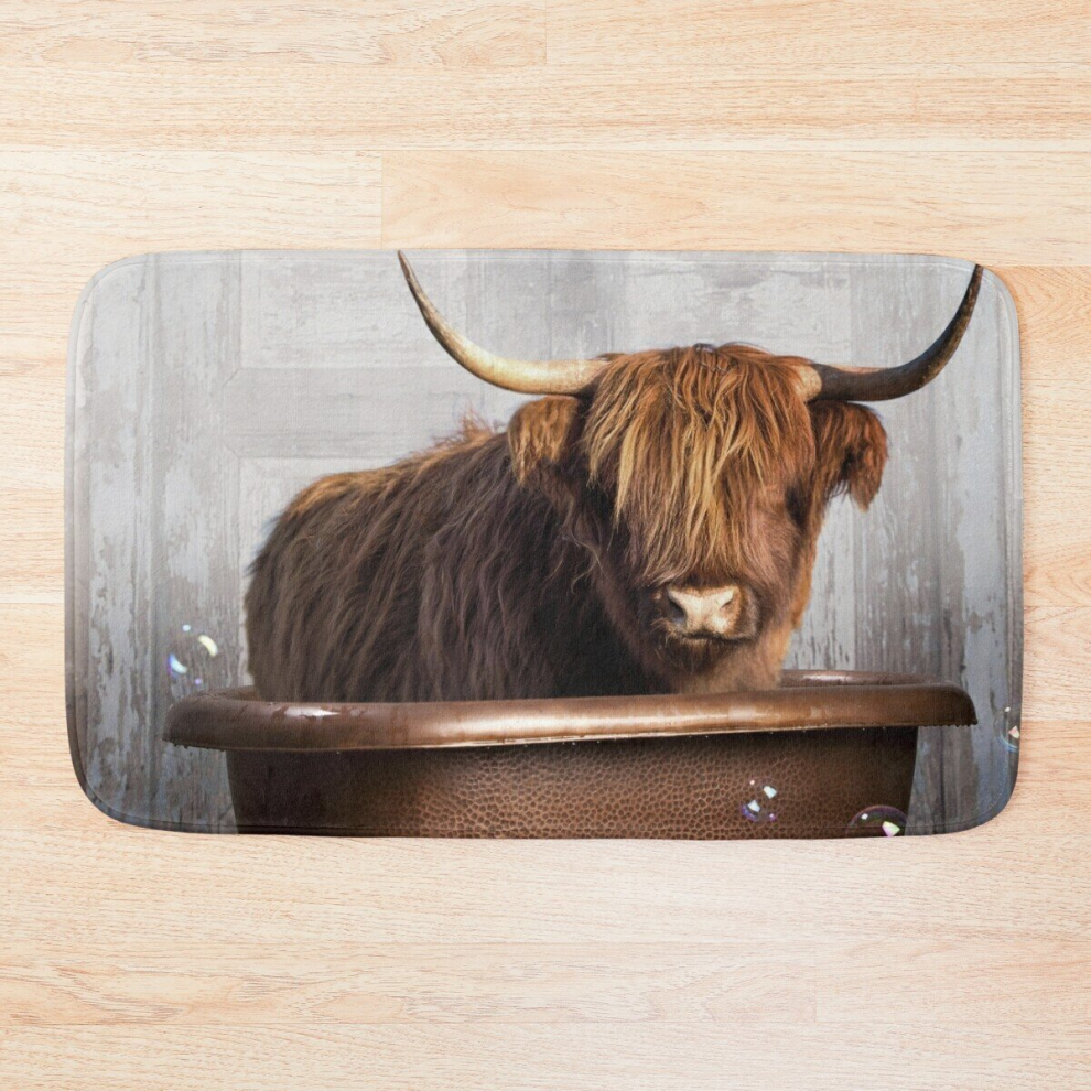 Bath Mat Highland Cow 20 x 31 inch Non-slip Bathroom