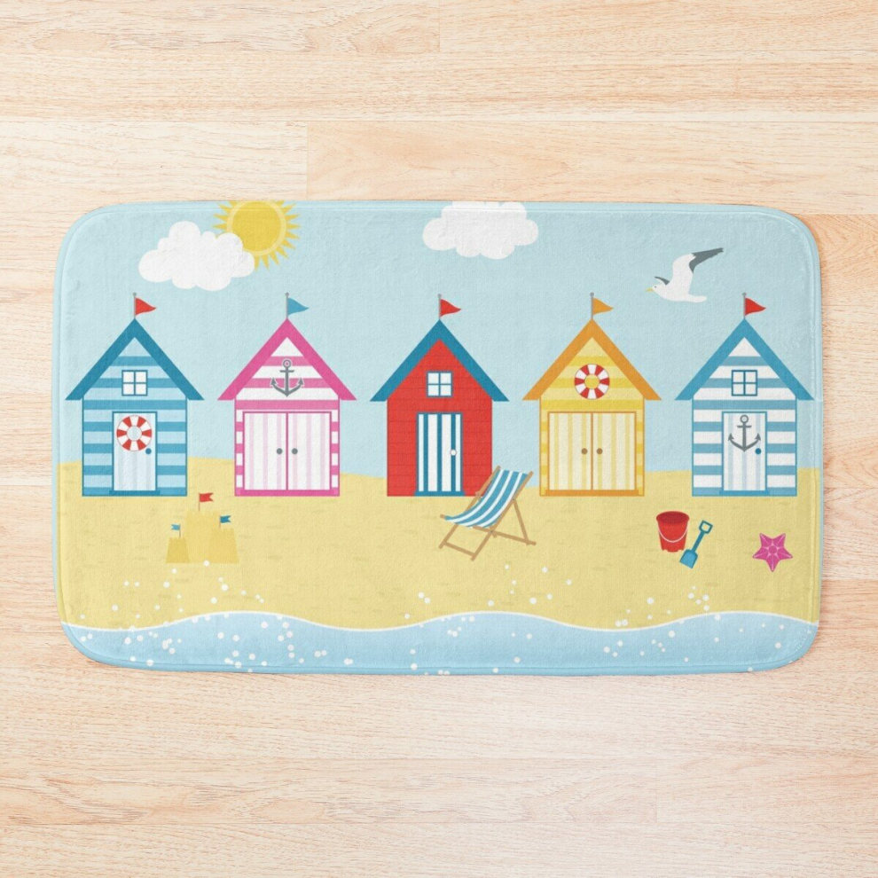 Bath Mat Huts on the Beach 20 x 31 inch Non-slip Bathroom
