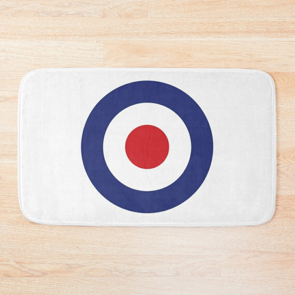 Bath Mat RAF Type D Roundel - Mod Target Logo 20 x 31 inch Non-slip Bathroom