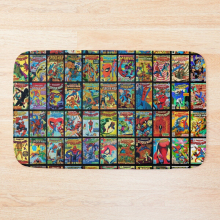 Bath Mat Vintage Superhero Comic Book Collection Pattern 3 20 x 31 inch Non-slip Bathroom