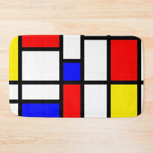 Bath Mat Mondrian Minimalist Modern Abstract Art 20 x 31 inch Non-slip Bathroom