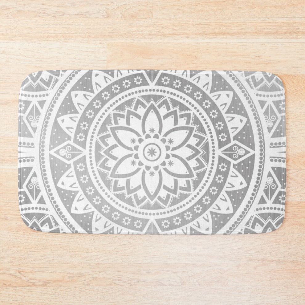 Bath Mat Mandala Silver Spirit / Zen Yoga Meditation Mandala 20 x 31 inch Non-slip Bathroom-image-OPC-PCPZ8K2-NEW