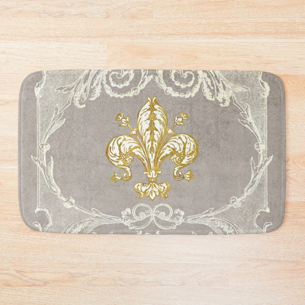 Bath Mat Fleur-de-lis, French, Fleur-de-lys 20 x 31 inch Non-slip Bathroom-image-OPC-PCPZB87-NEW