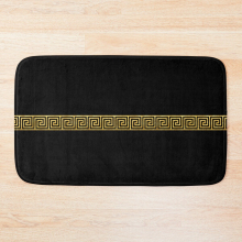 Bath Mat Gold Greek Key 20 x 31 inch Non-slip Bathroom