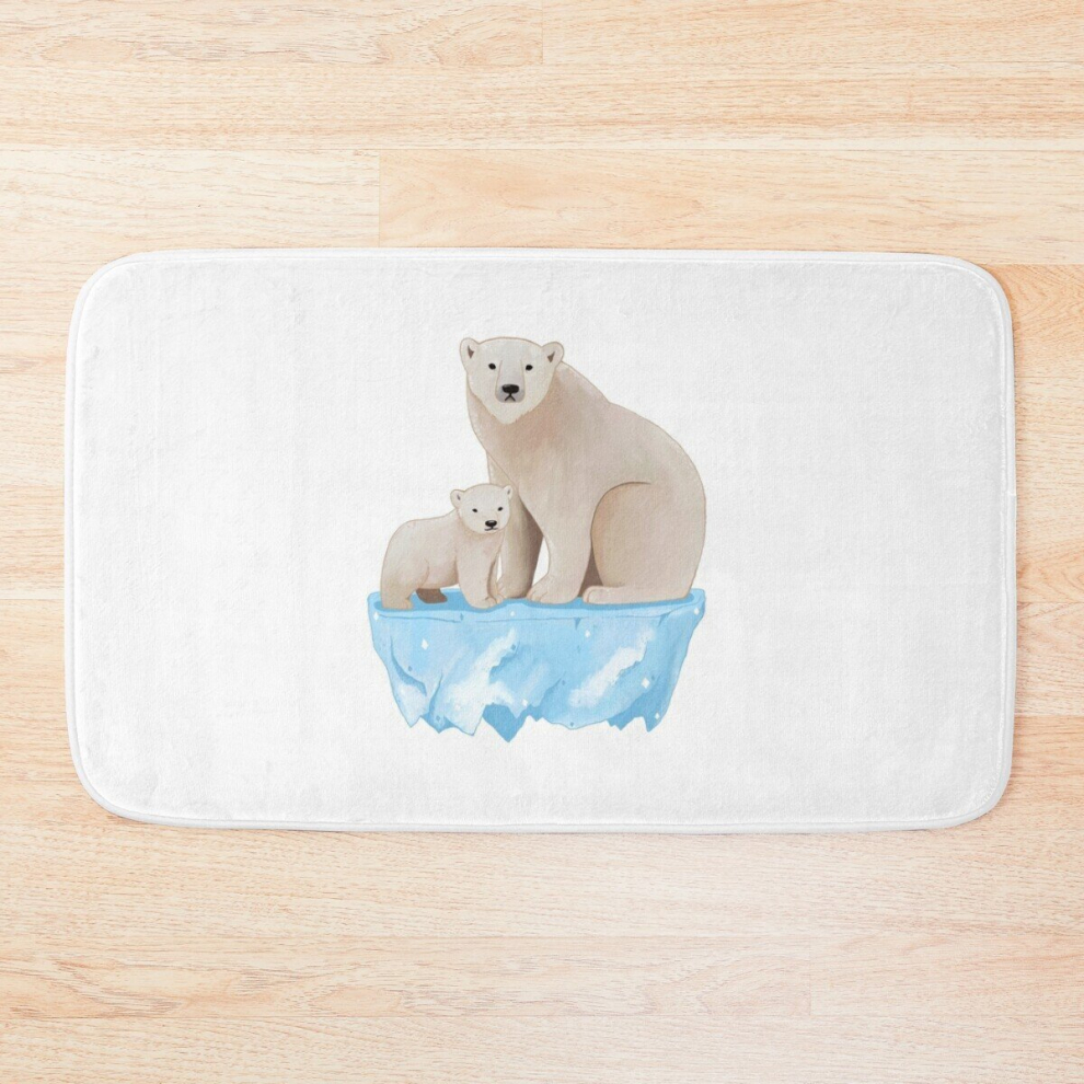 Bath Mat Polar Bear Family 20 x 31 inch Non-slip Bathroom-image-OPC-PCPZC7M-NEW