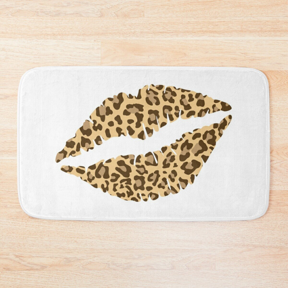 Bath Mat Leopard Print Lips 20 x 31 inch Non-slip Bathroom-image-OPC-PCPZCPZ-NEW