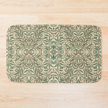 Bath Mat William Morris Willow Bough wood Watercolor pattern 20 x 31 inch Non-slip Bathroom