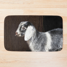 Bath Mat cute gray and white baby goat 20 x 31 inch Non-slip Bathroom