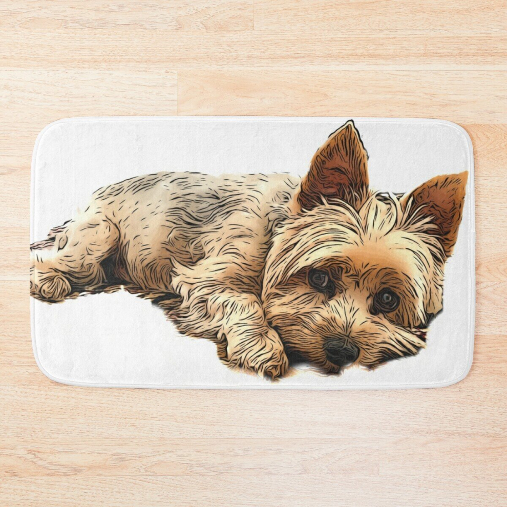 Bath Mat Yorkie Dog Laying Down 20 x 31 inch Non-slip Bathroom-image-OPC-PCPZFC7-NEW