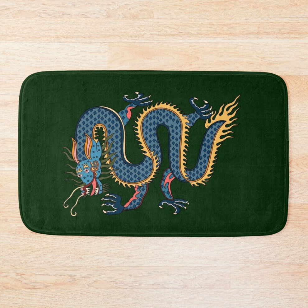 Bath Mat TIBETAN DRAGON RUG-green 20 x 31 inch Non-slip Bathroom-image-OPC-PCPZFYT-NEW