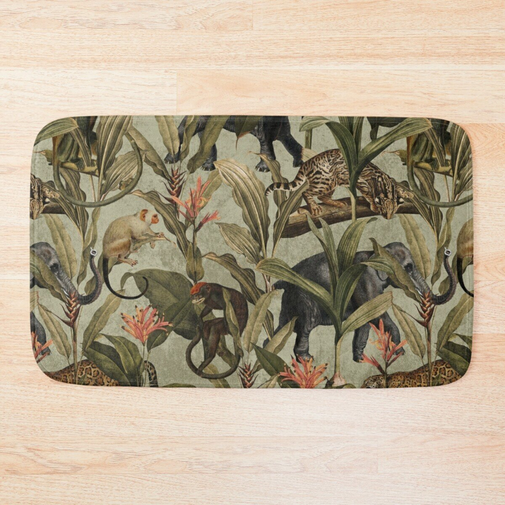Bath Mat Vintage Tropical Jungle Pattern 20 x 31 inch Non-slip Bathroom-image-OPC-PCPZH8G-NEW