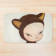 Bath Mat yoshimoto Nara cute baby riding a duck painting ashtray 20 x 31 inch Non-slip Bathroom