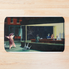Bath Mat Banksy Nighthawks Anteater Edward Hopper 20 x 31 inch Non-slip Bathroom