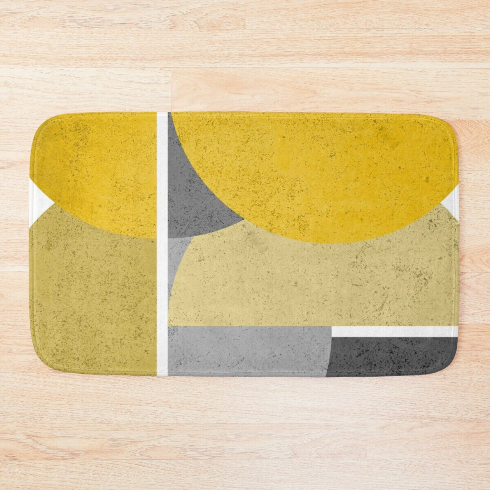 Bath Mat Modern Yellow Gray Geometric 20 x 31 inch Non-slip Bathroom-image-OPC-PCPZFVV-NEW