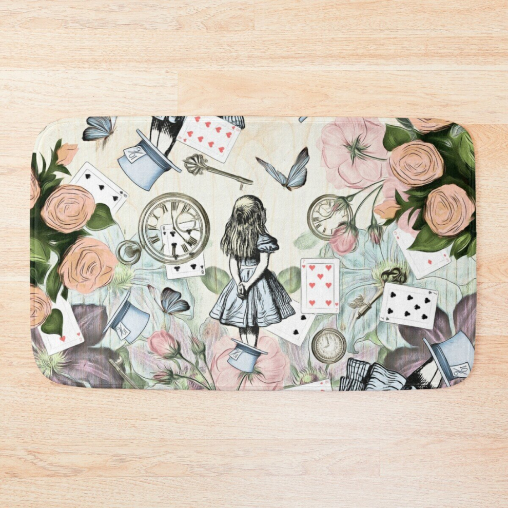 Bath Mat Alice In Wonderland Collage 20 x 31 inch Non-slip Bathroom