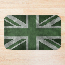 Bath Mat Green Distressed Union Jack 20 x 31 inch Non-slip Bathroom