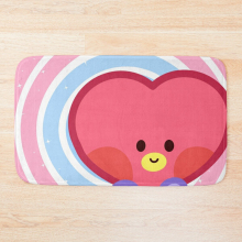Bath Mat BTS Proof BT21 minini Tata - Rainbow bulletproof 20 x 31 inch Non-slip Bathroom