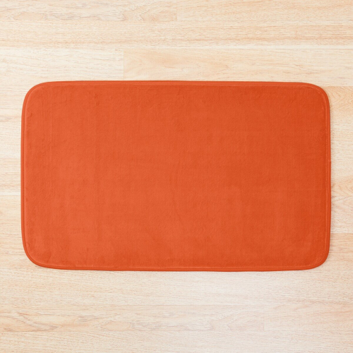 Bath Mat Burnt Orange Solid Color 20 x 31 inch Non-slip Bathroom