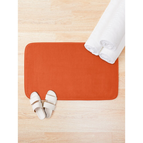 Bath Mat Burnt Orange Solid Color 20 x 31 inch Non-slip Bathroom 2