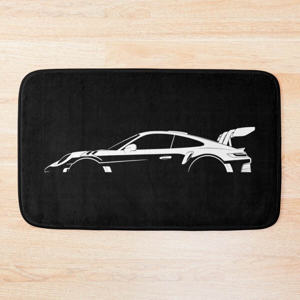 Bath Mat Porsche 911 GT3 RS (992) Silhouette 20 x 31 inch Non-slip Bathroom