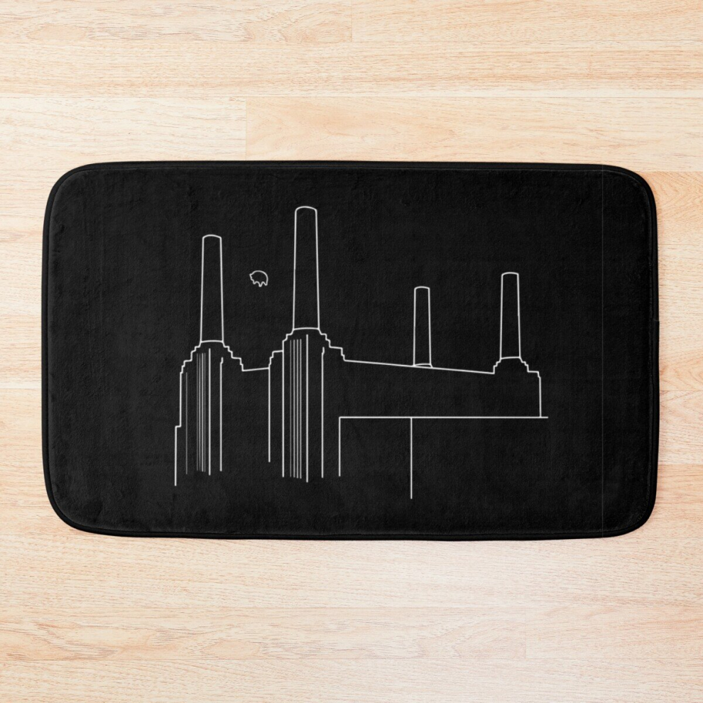 Bath Mat Pink Floyd Animals Minimalistic White on Black 20 x 31 inch Non-slip Bathroom-image-OPC-PCPZKSB-NEW