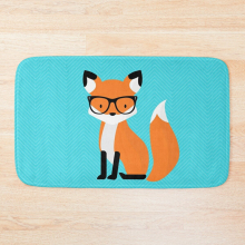 Bath Mat Fox 20x31 in Non-Slip Machine Washable Polyester Rug with TPR Backing 3D Art Print Soft Quick Dry Ob-FG-RedBSBhMt1-874387104.1233