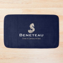 Bath Mat 20 x 31 in - Beneteau Sailboat Theme, Non-Slip Backing, Machine Washable Polyester Rug, 49x80 cm - Ob-FG-RedBSBhMt1-4819258179.8458