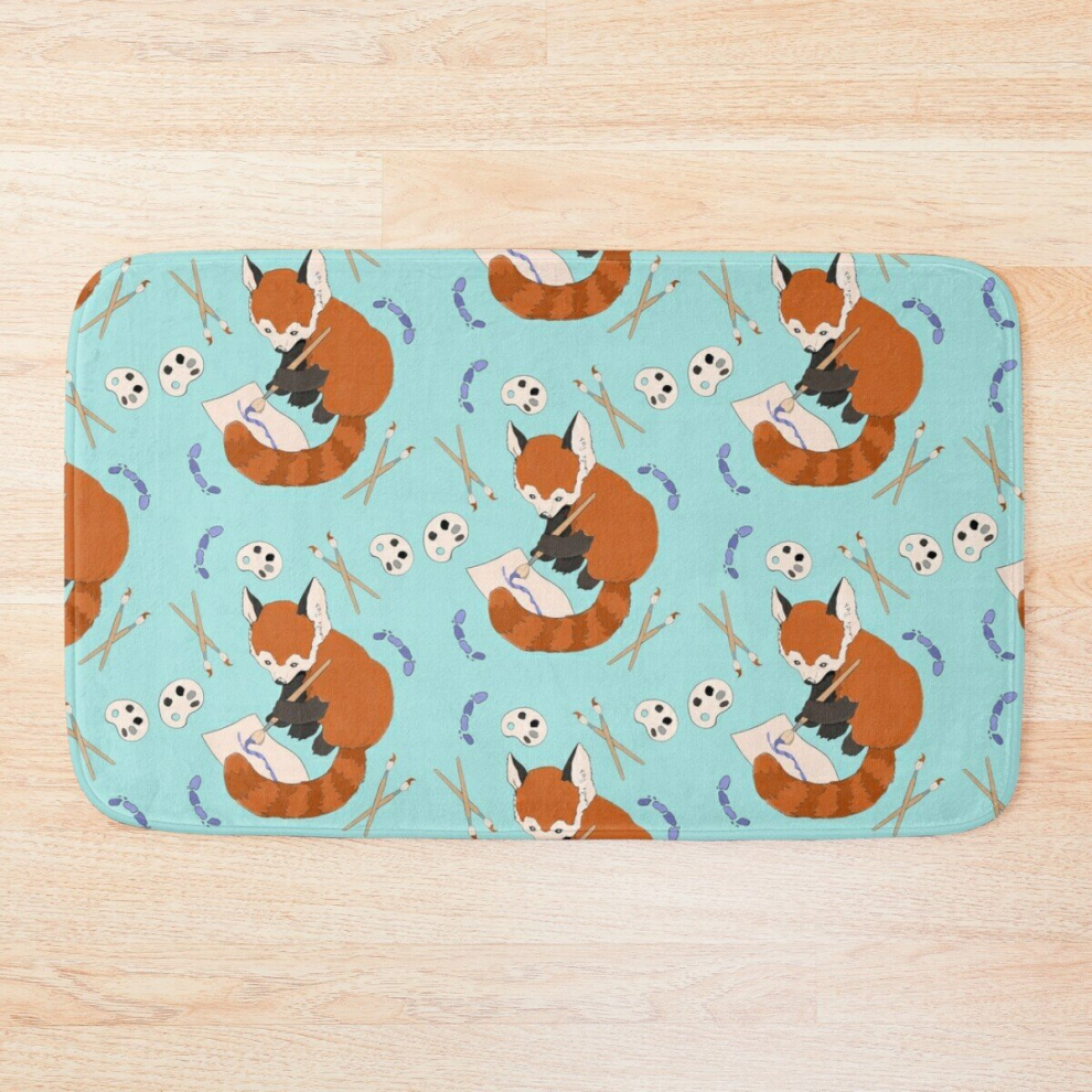 Bath Mat Red Panda Paint 20 x 31 inch Non-slip Bathroom-image-OPC-PCPZPM9-NEW
