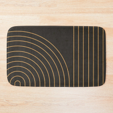 Bath Mat Black Gold Arch 20 x 31 inch Non-slip Bathroom