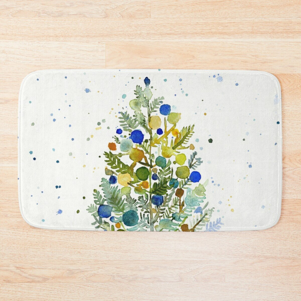 Bath Mat Farmhouse, Christmas tree, Watercolor 20 x 31 inch Non-slip Bathroom-image-OPC-PCPZPN8-NEW