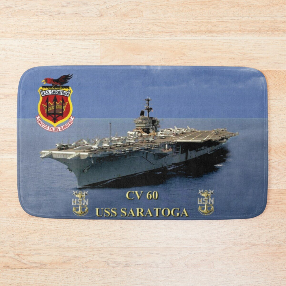 Bath Mat CV-60 USS Saratoga 20 x 31 inch Non-slip Bathroom-image-OPC-PCPZPX9-NEW