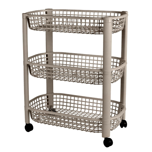 (3 Tier - Taupe) 3/4 Tier Kitchen Trolley Storage Fruit Vegetable 1