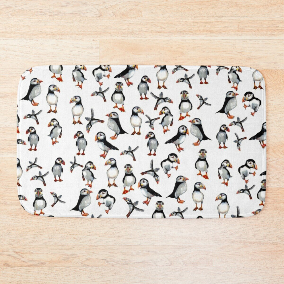 Bath Mat Puffins Pattern 20 x 31 inch Non-slip Bathroom-image-OPC-PCPZR25-NEW