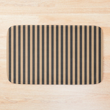 Bath Mat Black And Beige Stripped Pattern 20 x 31 inch Non-slip Bathroom