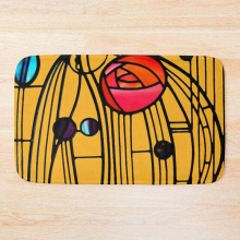 Bath Mat Charles Rennie Mackintosh - Window, yellow 20 x 31 inch Non-slip Bathroom