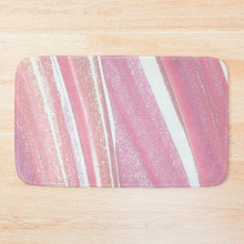 Bath Mat pink glitter 20 x 31 inch Non-slip Bathroom