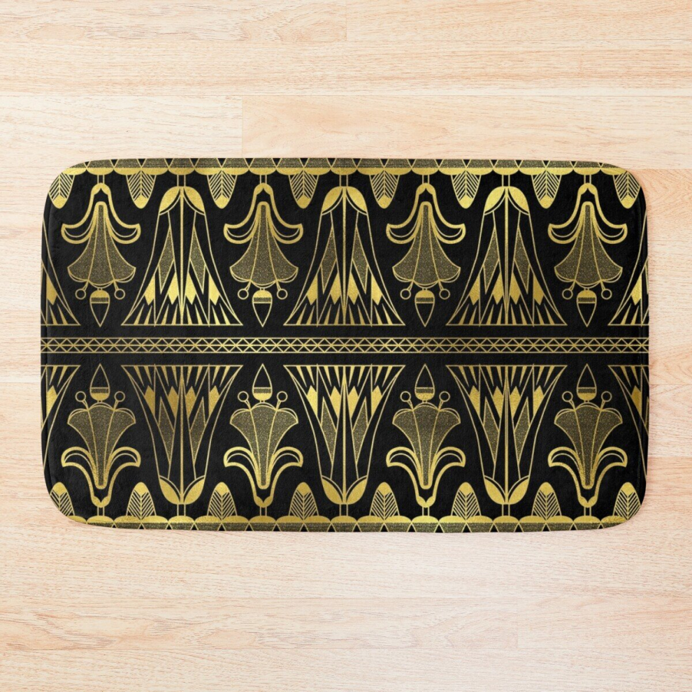Bath Mat Glamorous Gold-Hues And Black Art Deco Pattern 20 x 31 inch Non-slip Bathroom-image-OPC-PCPZTCX-NEW