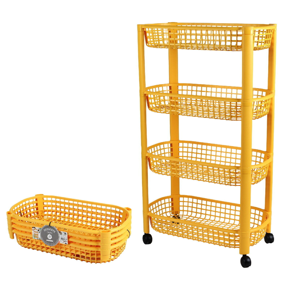 (3/4 Tier Kitchen Trolley Storage Fruit Vegetable Cart Organiser Rack on Wheels) 3/4 Tier Kitchen Trolley Storage Fruit Vegetable